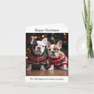 Carte de Noël des Chiens de taureau français