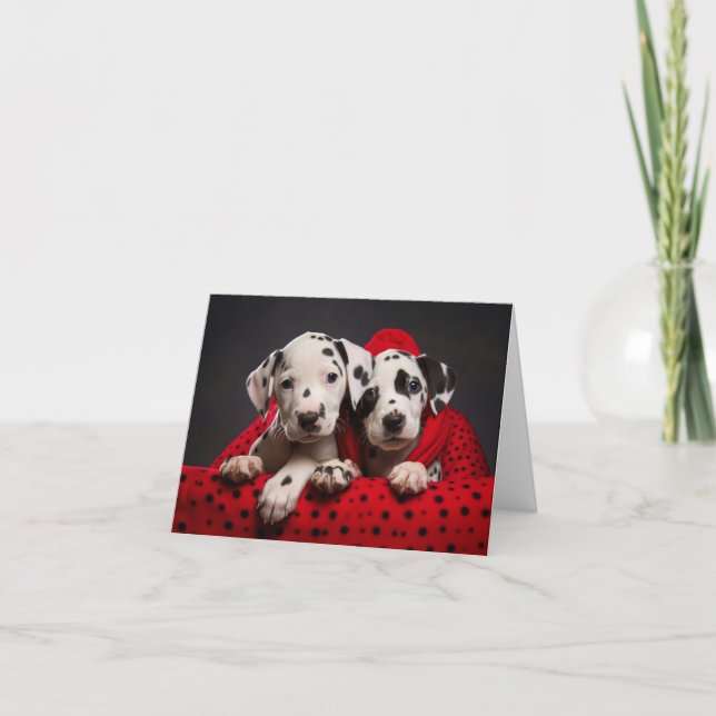 Carte de Noël des chiots dalmate (Devant)
