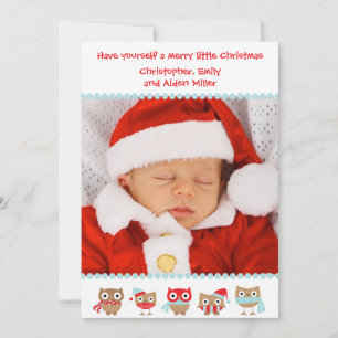 Carte de Noël des chouettes