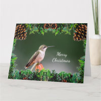 Carte de Noël des colibris