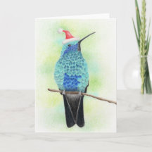 Carte de Noël des colibris