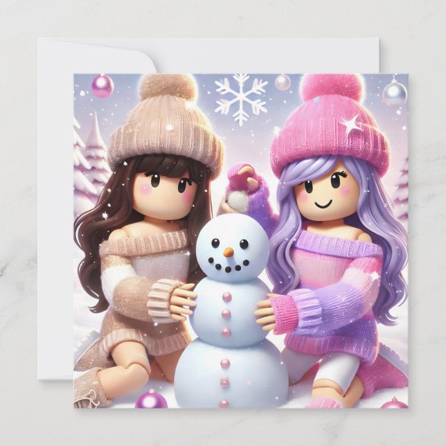 Carte de Noël des jolies filles de Robloxo (Devant)