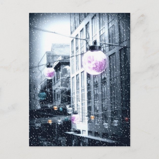 Carte de Noël des lumières urbaines de vacances (Devant)