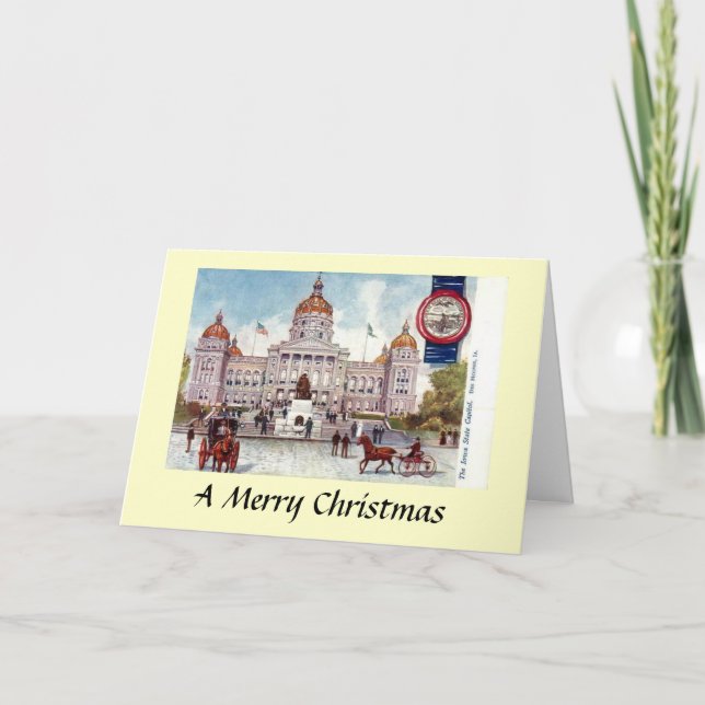 Carte de Noël - Des Moines, Iowa, États-Unis (Devant)