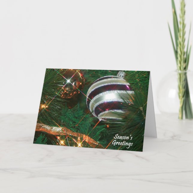 Carte de Noël des ornements de vacances (Devant)