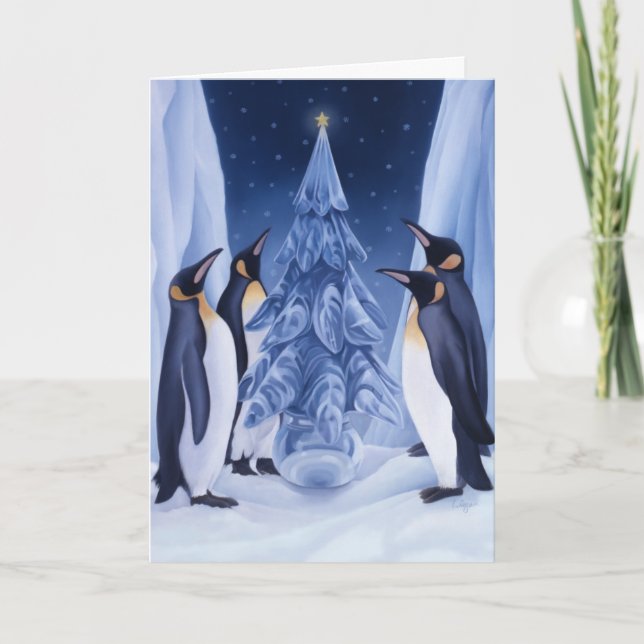 Carte de Noël des pingouins (Devant)