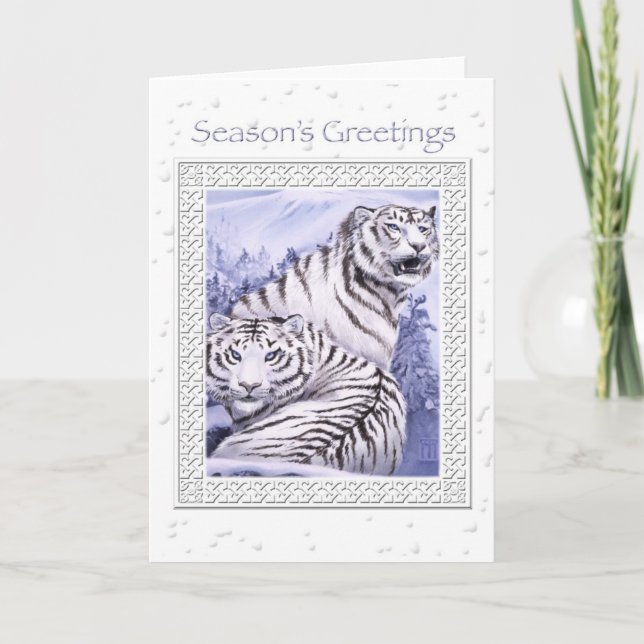 Carte de Noël des tigres de glace (Devant)
