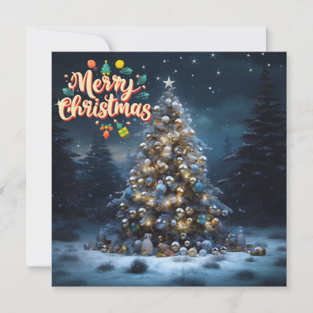 Carte de Noël des traditions scintillantes (Devant)