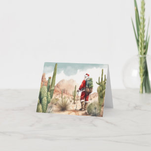 Carte de Noël Desert/Southwest Père Noël