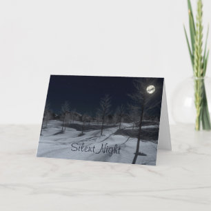 Carte de Noël d'hiver paisible de nuit silencieuse