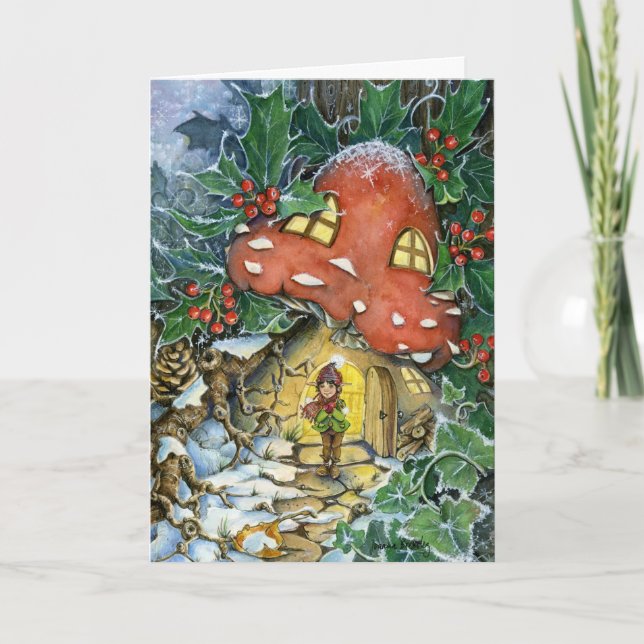 Carte de Noël d'hiver Toadstool (Devant)
