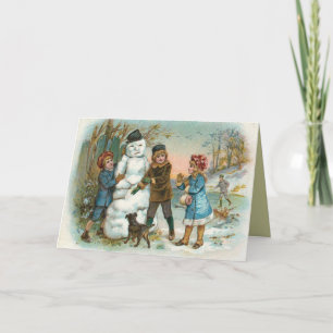 Carte de Noël d'hiver victorienne