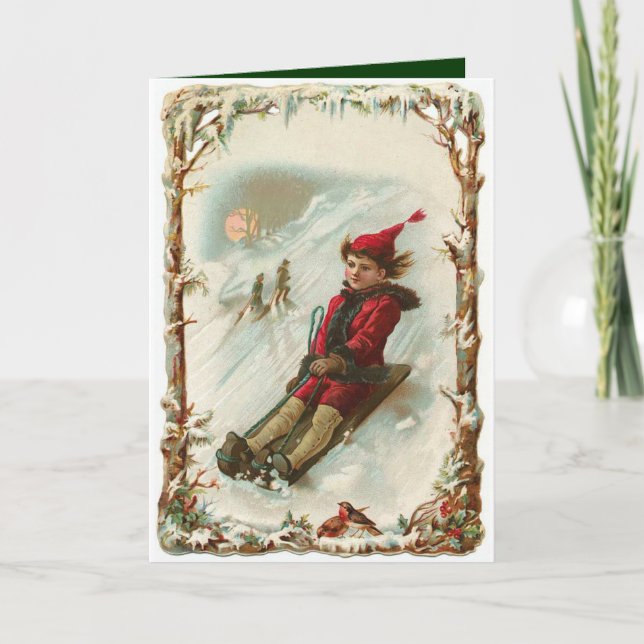 Carte de Noël d'hiver vintage (Devant)