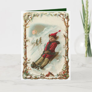 Carte de Noël d'hiver vintage