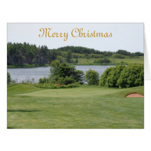 Carte de Noël d'image de trou de golf.