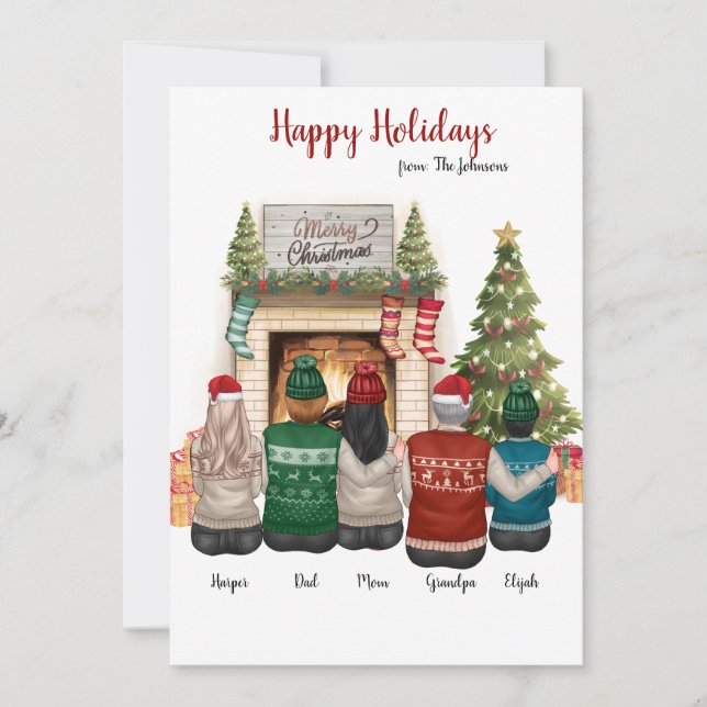 Carte de Noël d'image personnalisée pour portrait  (Devant)