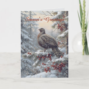 Carte de Noël Dinde Sauvage dans la Neige
