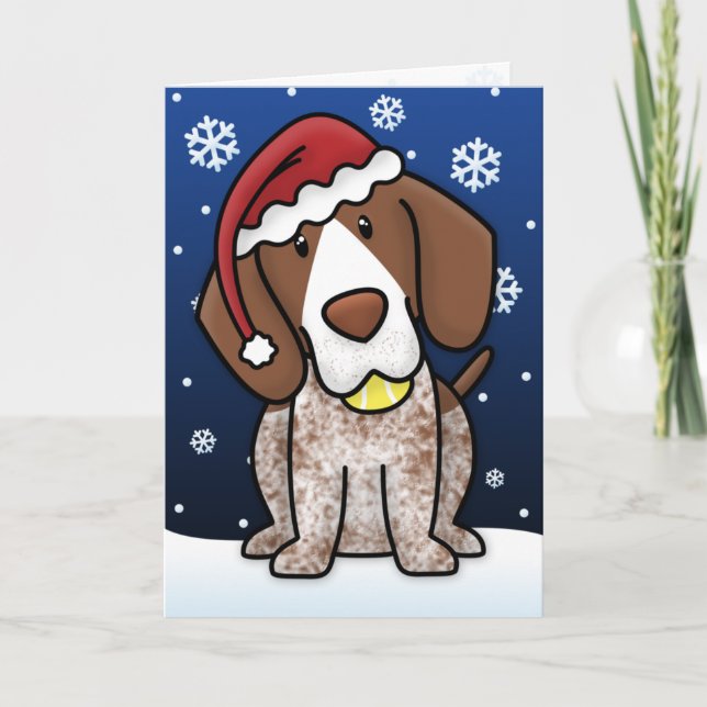 Carte de Noël d'indicateur de Shorthair d'Allemand (Devant)