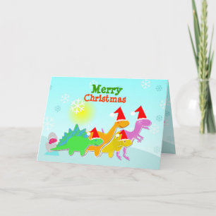 Carte de Noël Dinosaures Carton mignon