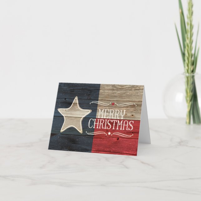 Carte de Noël Distante Wood Texas (Devant)