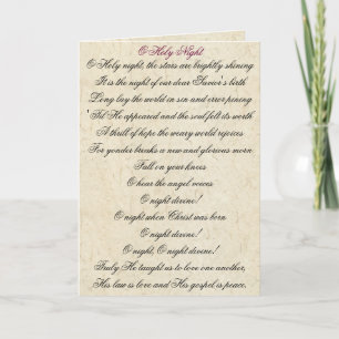 Carte de Noël divine de textes d'hymne de chanson