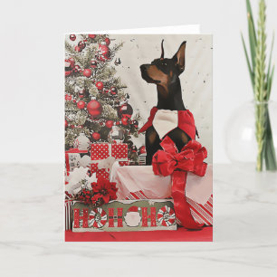 Carte de Noël Doberman