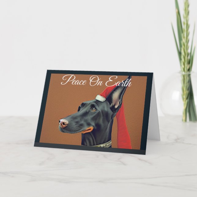 Carte de Noël Doberman Pinscher (Devant)