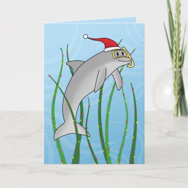 Carte de Noël Dolphin Kawaii (Devant)
