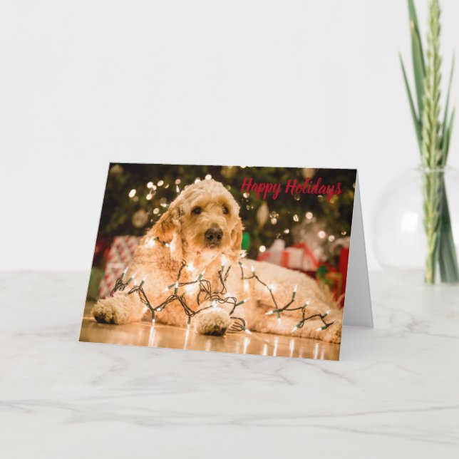 Carte de Noël d'or de vacances de griffonnage (Devant)