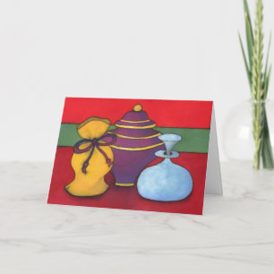 Carte de Noël d'or, d'encens et de myrrhe