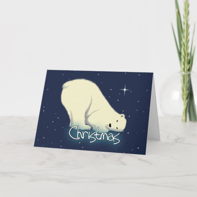 Carte de Noël d'ours blanc (Devant)