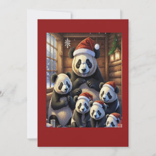 carte de Noël d'ours panda