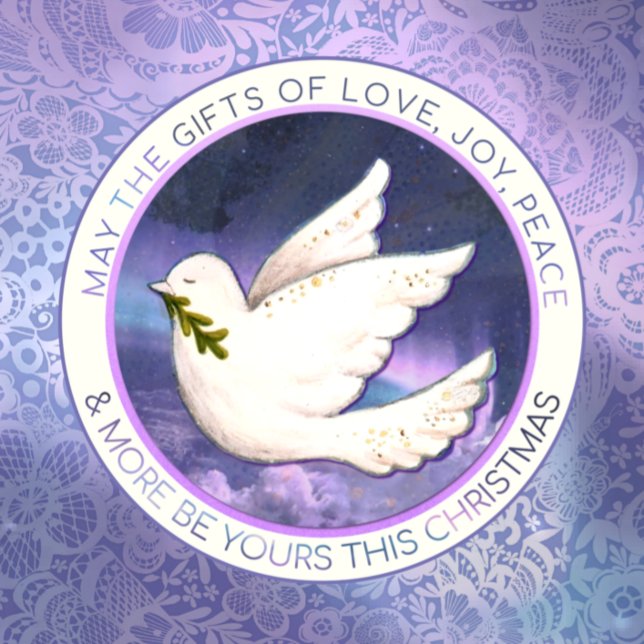 Carte de Noël Dove avec amour, Joy Peace Greeting (Créateur téléchargé)