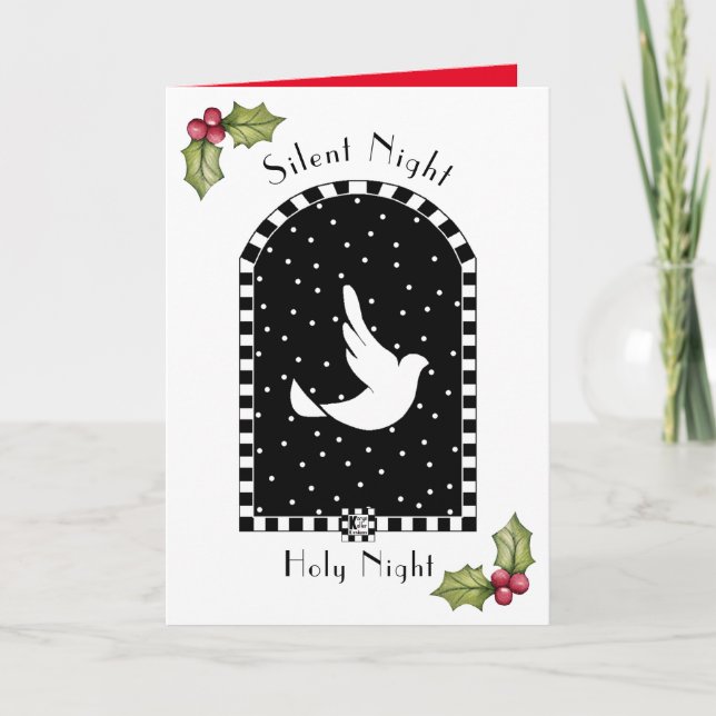 Carte de Noël Dove In Snowy Sky (Devant)