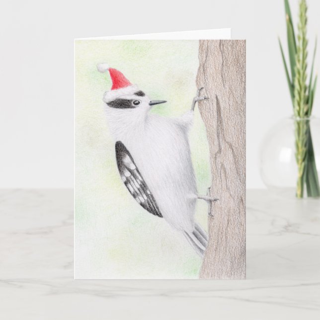 Carte de Noël Downy Woodpecker (Devant)