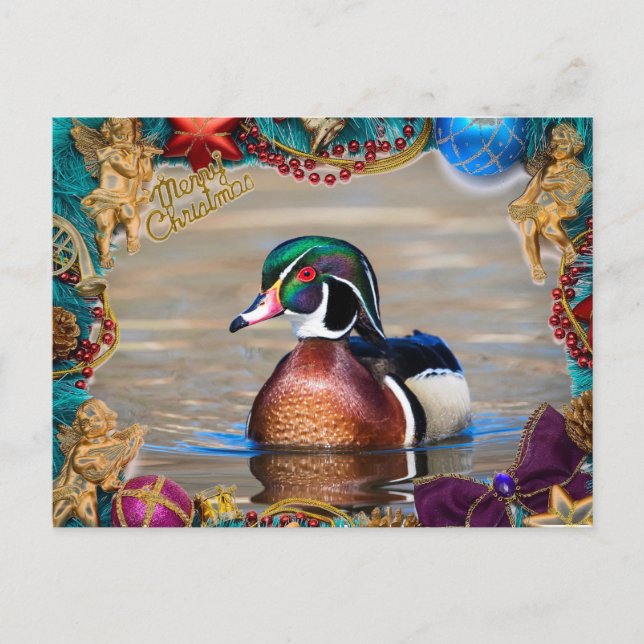 Carte de Noël Drake Duck Wood (Devant)