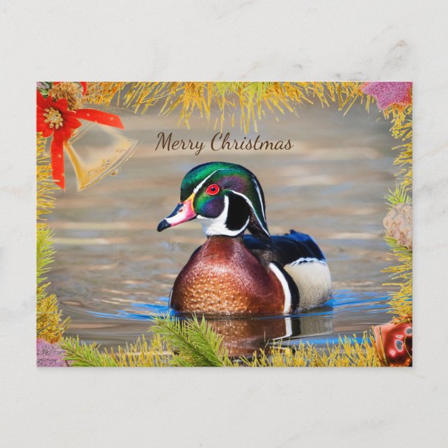 Carte de Noël Drake Duck Wood (Devant)