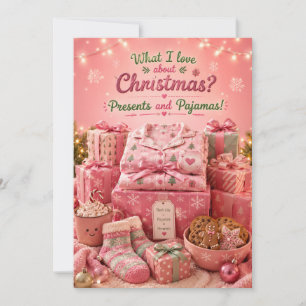 Carte de Noël drôle Cadeaux et Pyjamas