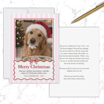 Carte de Noël drôle Chien Mignon Rouge Moderne Hum