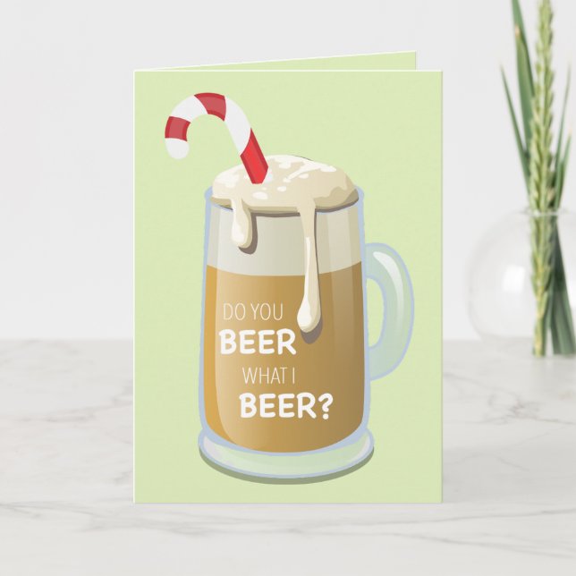 Carte de Noël drôle de bière (Devant)