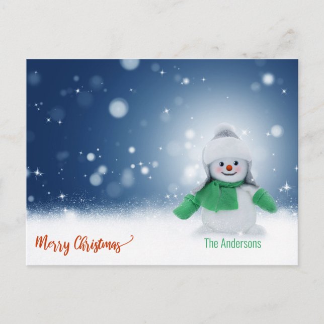 Carte de Noël drôle de bonhomme de neige Noël Vaca (Devant)