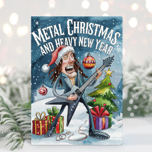 Carte de Noël drôle de Heavy Metal