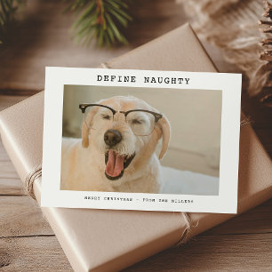 Carte de Noël drôle de photo d'animal 'Définir Nau
