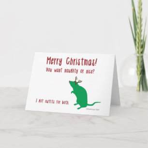 Carte de Noël drôle de rat