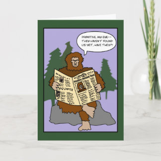 Carte de Noël drôle de Sasquatch de bande dessinée