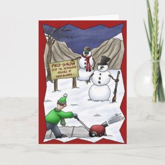 Carte de Noël drôle de souffleuse de neige de