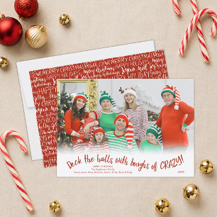 Carte de Noël drôle Deck The Halls