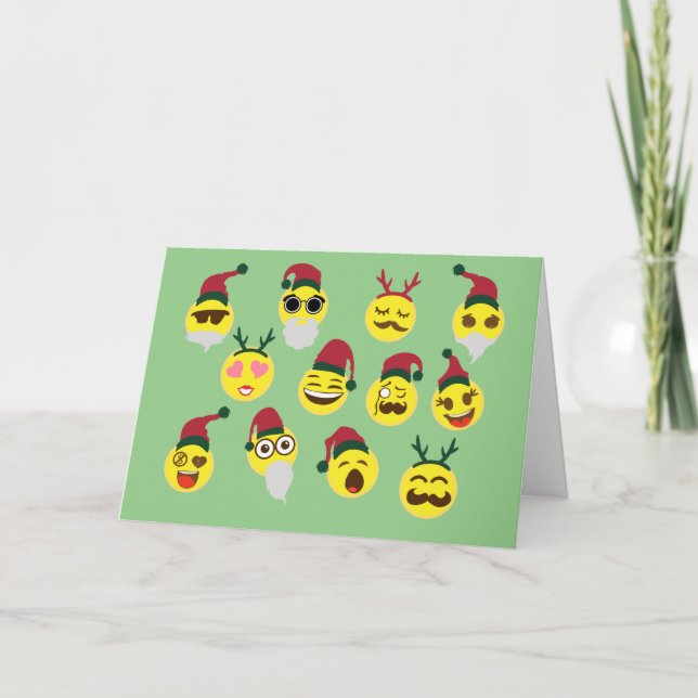 Carte de Noël drôle d'Emojis (Devant)