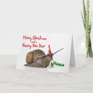 Carte de Noël drôle d'escargot de partie #3