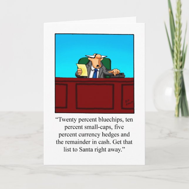 Carte de Noël drôle d'humour financier (Devant)